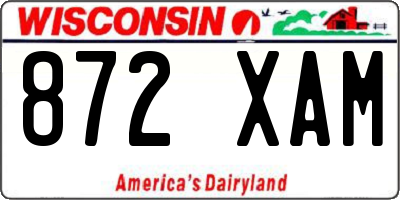WI license plate 872XAM