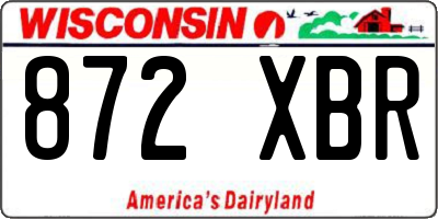 WI license plate 872XBR