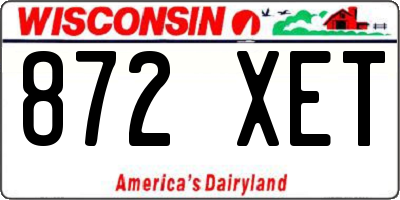 WI license plate 872XET