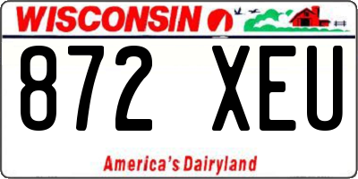 WI license plate 872XEU