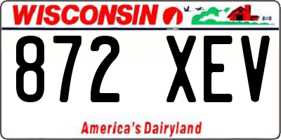 WI license plate 872XEV