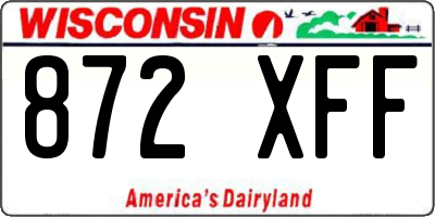 WI license plate 872XFF