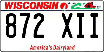 WI license plate 872XII