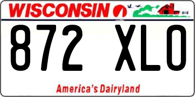 WI license plate 872XLO