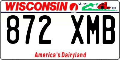 WI license plate 872XMB