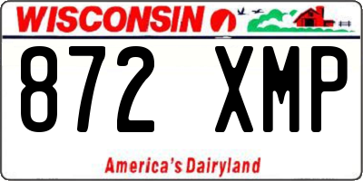 WI license plate 872XMP