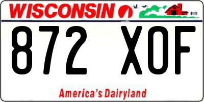 WI license plate 872XOF