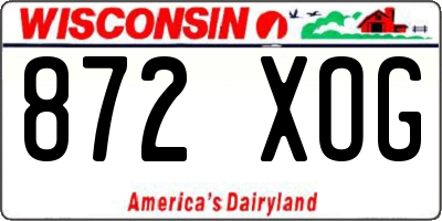 WI license plate 872XOG