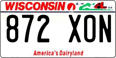 WI license plate 872XON