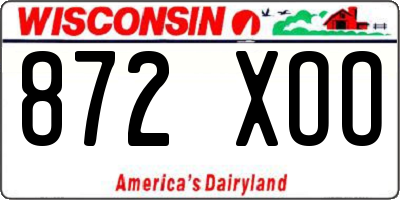 WI license plate 872XOO
