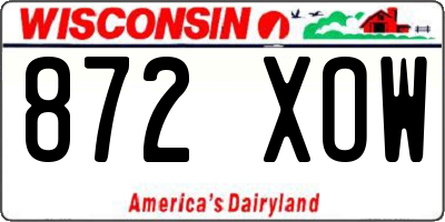 WI license plate 872XOW