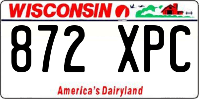 WI license plate 872XPC