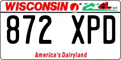 WI license plate 872XPD
