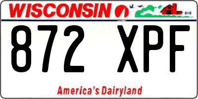 WI license plate 872XPF
