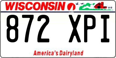 WI license plate 872XPI