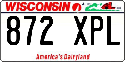 WI license plate 872XPL