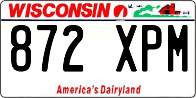 WI license plate 872XPM