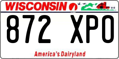 WI license plate 872XPO