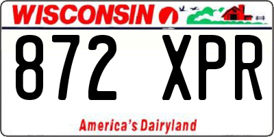 WI license plate 872XPR