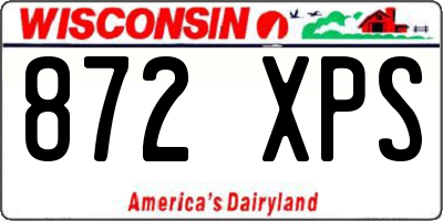 WI license plate 872XPS