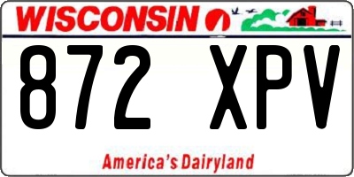 WI license plate 872XPV