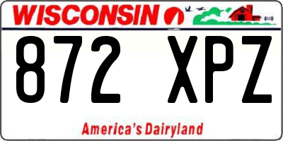 WI license plate 872XPZ