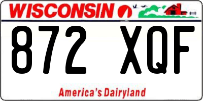 WI license plate 872XQF