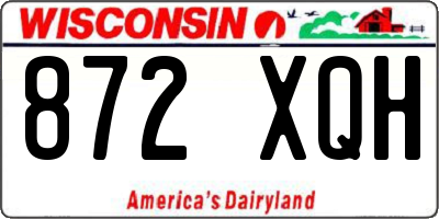 WI license plate 872XQH