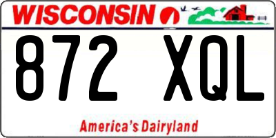 WI license plate 872XQL