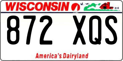 WI license plate 872XQS