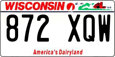 WI license plate 872XQW
