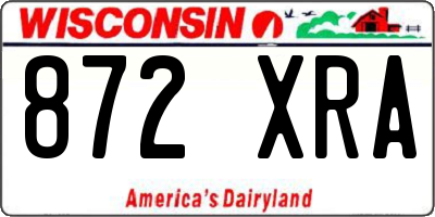 WI license plate 872XRA