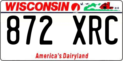 WI license plate 872XRC