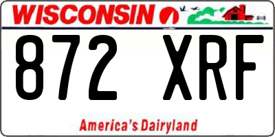 WI license plate 872XRF