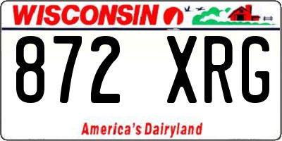 WI license plate 872XRG