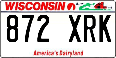 WI license plate 872XRK