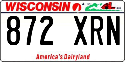 WI license plate 872XRN