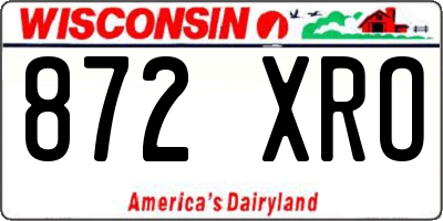 WI license plate 872XRO