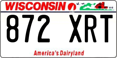 WI license plate 872XRT