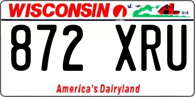 WI license plate 872XRU