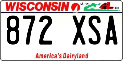 WI license plate 872XSA