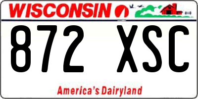 WI license plate 872XSC