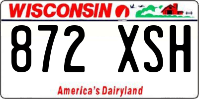 WI license plate 872XSH