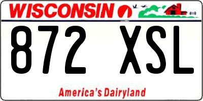WI license plate 872XSL