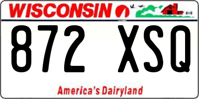 WI license plate 872XSQ