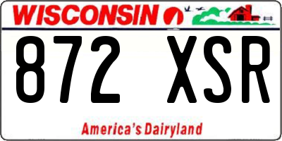 WI license plate 872XSR