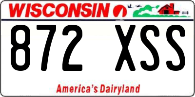 WI license plate 872XSS
