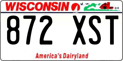 WI license plate 872XST