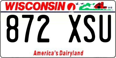 WI license plate 872XSU