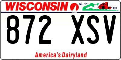 WI license plate 872XSV